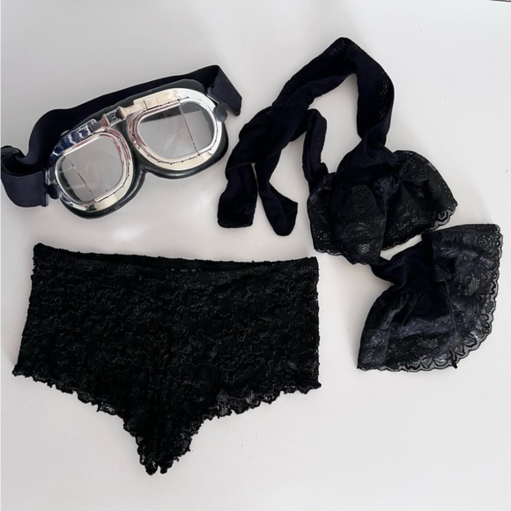 Festival Rave Essentials Accessory  Googles Lace Boy Shorts Fish Net Stockings